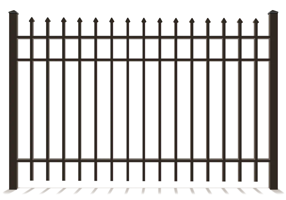 3 rail aluminum fence with spear tops