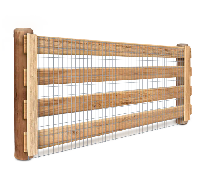 Post and Board with 4 rails and wire mesh