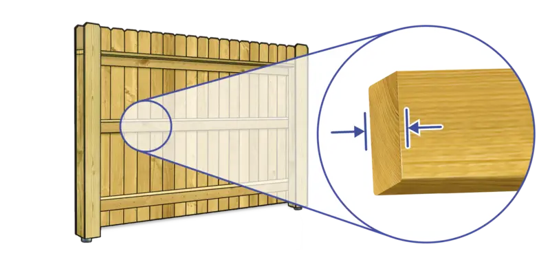 Enhanced detail of fence rail installation.