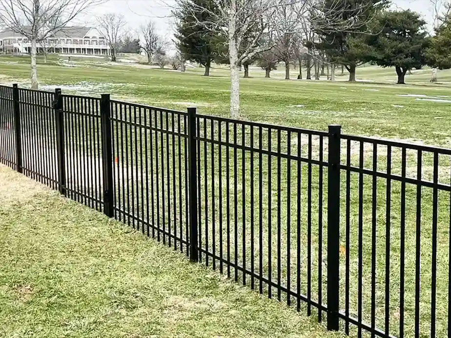 Ornamental steel fence installation