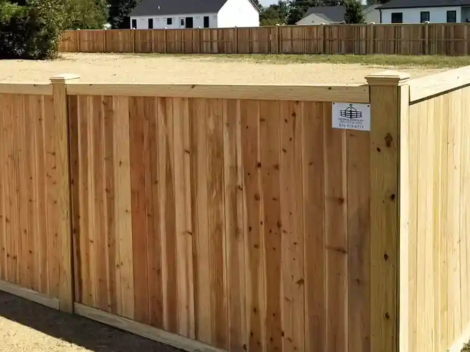 Wood fence installation